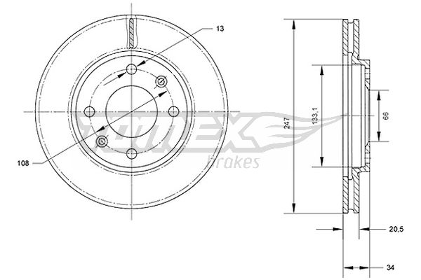 Brzdový kotúč TOMEX Brakes